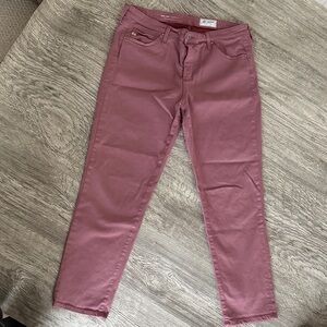 AG Adriano Goldschmied Prima Crop 26” cigarette leg Mauve Ankle Jeans
